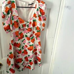 Floral puff sleeve dress